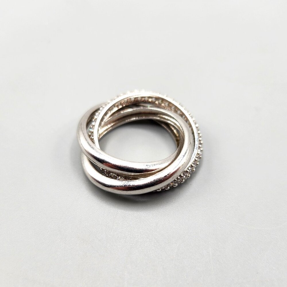 Sterling Silver 3-Band Nest Ring Size 7